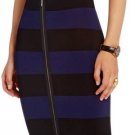 $198 New BCBG Max Azria "Vilma" Black Navy Bandage Textured Power Skirt S