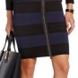 $198 New BCBG Max Azria "Vilma" Black Navy Bandage Textured Power Skirt S