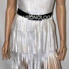 $578 New BCBG Max Azria White Black Piped Belted Strapless Short Party Dress 6