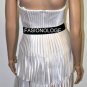 $578 New BCBG Max Azria White Black Piped Belted Strapless Short Party Dress 6