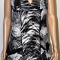 $298 New BCBG Max Azria Black Combo 100% Silk Shift Party Dress S