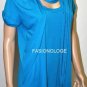 $118 New BCBG Max Azria Cyan Scarf Cotton Cocktail Party Shirt Top S