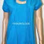 $118 New BCBG Max Azria Cyan Scarf Cotton Cocktail Party Shirt Top S