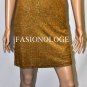 $328 New BCBG Max Azria Gold Metallic Jersey Rayon Open Back Cocktail Dress S