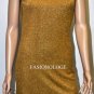 $328 New BCBG Max Azria Gold Metallic Jersey Rayon Open Back Cocktail Dress S