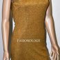 $328 New BCBG Max Azria Gold Metallic Jersey Rayon Open Back Cocktail Dress S