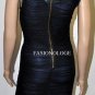 $578 New BCBG Max Azria Black Mesh Ruched Short Party Dress L