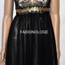 $248 New BCBG Max Azria Black Lace Embellished Chiffon Cocktail Dress 2