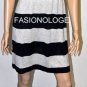 $218 New BCBG Max Azria Navy Como Stripe Silk Cashmere Blend Sweater Dress M