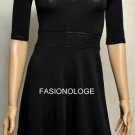 $238 New BCBG Max Azria Sexy Black Knit Rayon Crochet Party Dress XS