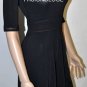 $238 New BCBG Max Azria Sexy Black Knit Rayon Crochet Party Dress XS