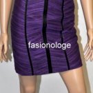 $248 New BCBG Max Azria Grape Deep Purple Tulle Ruched Short Cocktail Dress ~0~