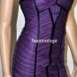 $248 New BCBG Max Azria Grape Deep Purple Tulle Ruched Short Cocktail Dress ~0~