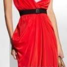 $278 New BCBG Max Azria Cobalt Blue 100% Silk Draped Cocktail Party Dress 8