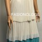 $468 New BCBG Max Azria Cream One Shoulder Pleated Tiered Chiffon Dress Gown 6