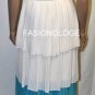 $468 New BCBG Max Azria Cream One Shoulder Pleated Tiered Chiffon Dress Gown 6