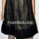 $398 New BCBG Max Azria Black Pewter Jacquard Short Party  Dress L