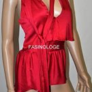 $168 New BCBG Max Azria "Celline" Sangria Peplum Cocktail Party Top S