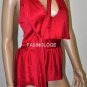 $168 New BCBG Max Azria "Celline" Sangria Peplum Cocktail Party Top S
