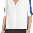 $158 New BCBG Max Azria "Alaine" White Combo Cocktail Party Top XXS