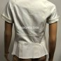 $238 New BCBG Max Azria White Button Up Cotton Woven Jacket L