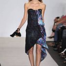 $378 New BCBG Max Azria Runway Blue Strapless Chiffon Woven Cocktail Dress 8