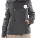 $579 New Max Azria by BCBG Brooch Wool Cashmere Woven Coat Jacket NWT M