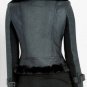 $488 New BCBG Max Azria Black Genuine Leather Motorcycle Coat Jacket NWT M