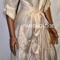 $468 New BCBG Max Azria Cream Woven Belted Draped Rayon Trench Coat Jacket XXS