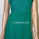 $248 New BCBG Max Azria Ultra Green Shirred Chiffon Cocktail Party Dress 8