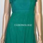 $248 New BCBG Max Azria Ultra Green Shirred Chiffon Cocktail Party Dress 2