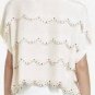 $258 New BCBG Max Azria "Sarina" Silk Gardenia Tiered Stud Cocktail Party Top M