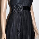 $448 New BCBG Max Azria Halter Mesh Rosette Black Cocktail  Dress 10