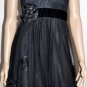 $448 New BCBG Max Azria Halter Mesh Rosette Black Cocktail Dress 10