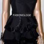 $398 New BCBG Max Azria Strapless Petal Silk Organza Black Cocktail Dress 4P