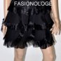 $398 New BCBG Max Azria Strapless Petal Silk Organza Black Cocktail Dress 4P