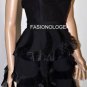 $398 New BCBG Max Azria Strapless Petal Silk Organza Black Cocktail Dress 4P
