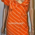 $238 New BCBG Max Azria Nectarine 100% Silk Cocktail Party Dress S