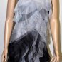 $348 New BCBG Max Azria Black White 1 Shoulder Tulle "Monica" Cocktail Dress ~0~