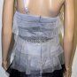$348 New BCBG Max Azria Black White 1 Shoulder Tulle "Monica" Cocktail Dress ~0~