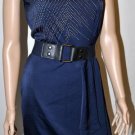 $358 New BCBG Max Azria Embellished Satin Carbon Blue Cocktail Dress L