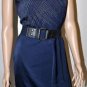 $358 New BCBG Max Azria Embellished Satin Carbon Blue Cocktail Dress L