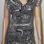 $198 New BCBG Max Azria Black Combo Banded Jersey Party Dress XS