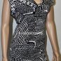 $198 New BCBG Max Azria Black Combo Banded Jersey Party Dress XS