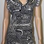 $198 New BCBG Max Azria Black Combo Banded Jersey Party Dress XS