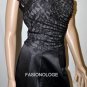 $398 New BCBG Max Azria One Shoulder  Lace Black Short Cocktail Dress 8