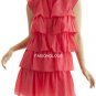 $218 New BCBG Max Azria Geranium Tiered Ruffle Cotton Silk Cocktail Dress XXS