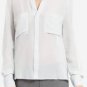 $168 New BCBG Max Azria "Emma" Pearl Grey 100% Silk Cocktail Party Top NWT L
