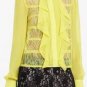 $158 New BCBG Max Azria "Cait" Bt Chartreuse Lace Silk Cocktail Party Top NWT L