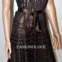 $360 New BCBG Max Azria Strapless Chocolate Tulle Woven Cocktail Party Dress ~0~